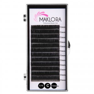 Maklora İpek Kirpik  C Kıvrım 0.10 Kalınlık 11mm Uzunluk 12 Sıra
