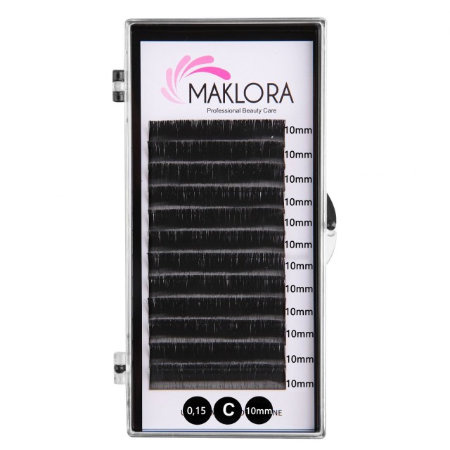Maklora İpek Kirpik C Kıvrım 0.15 Kalınlık 10mm Uzunluk 12 Sıra Maklora İpek Kirpik C Kıvrım 0.15 Kalınlık 10mm Uzunluk 12 Sıra